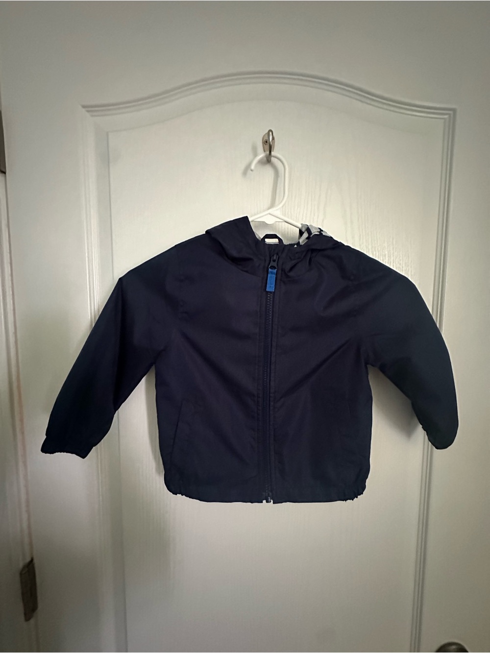 Carter's Navy Hooded Rain Jacket with Blue Zipper Pull